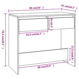 vidaXL Console Table White 89x41x76.5 cm Steel