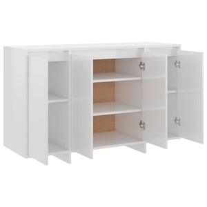 vidaXL Sideboard High Gloss White 120x41x75 cm Engineered Wood