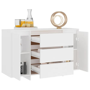 vidaXL Sideboard with 3 Drawers White 120x41x75 cm Engineered Wood