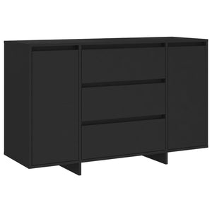 vidaXL Sideboard with 3 Drawers Black 120x41x75 cm Engineered Wood