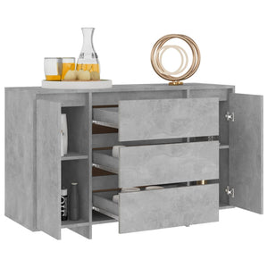 vidaXL Sideboard with 3 Drawers Concrete Grey 120x41x75 cm Engineered Wood