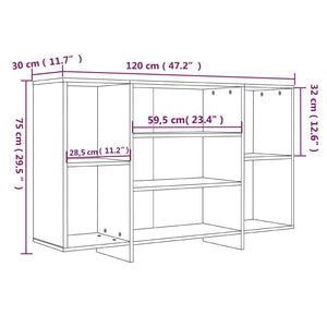 vidaXL Sideboard Concrete Grey 120x30x75 cm Engineered Wood