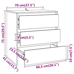 vidaXL Sideboard Concrete Grey 70x41x75 cm Engineered Wood