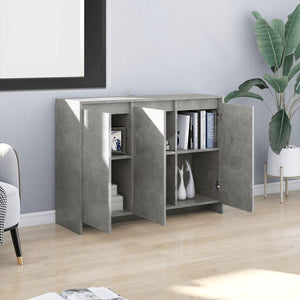 vidaXL Sideboard Concrete Grey 102x33x75 cm Engineered Wood