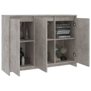 vidaXL Sideboard Concrete Grey 102x33x75 cm Engineered Wood