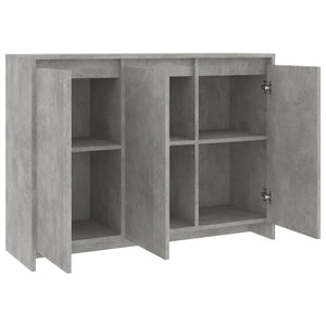 vidaXL Sideboard Concrete Grey 102x33x75 cm Engineered Wood