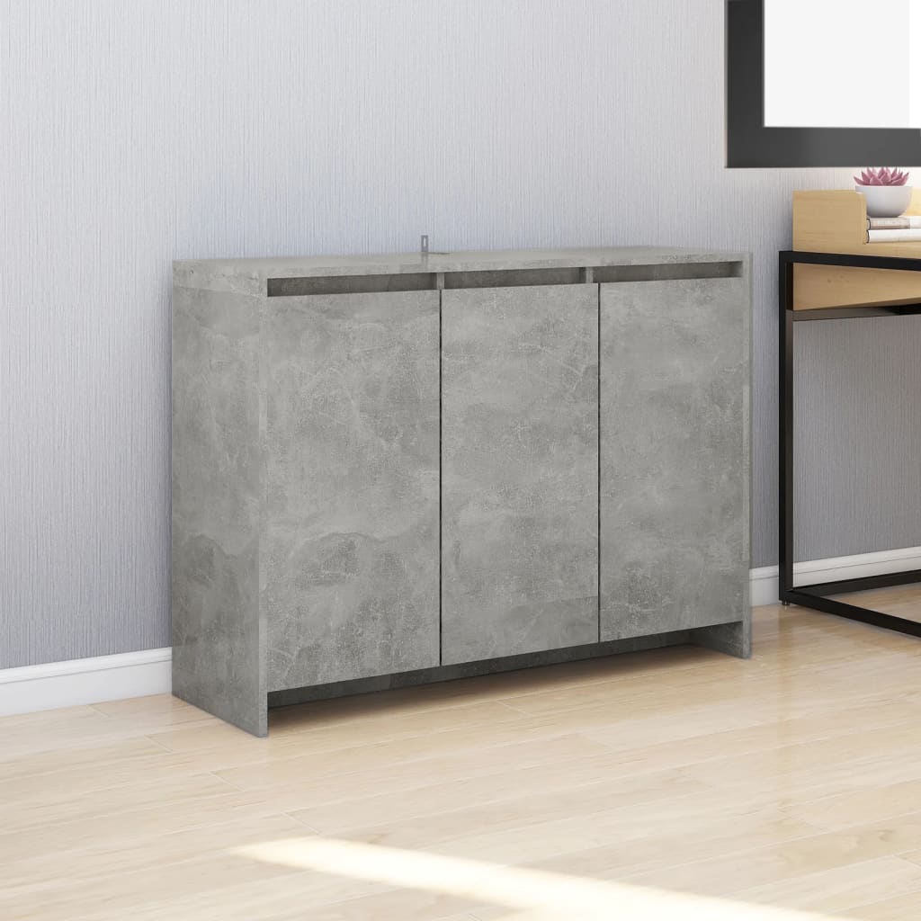 vidaXL Sideboard Concrete Grey 102x33x75 cm Engineered Wood