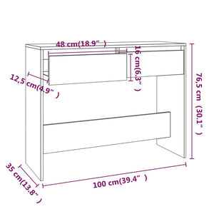 vidaXL Console Table White 100x35x76.5 cm Engineered Wood