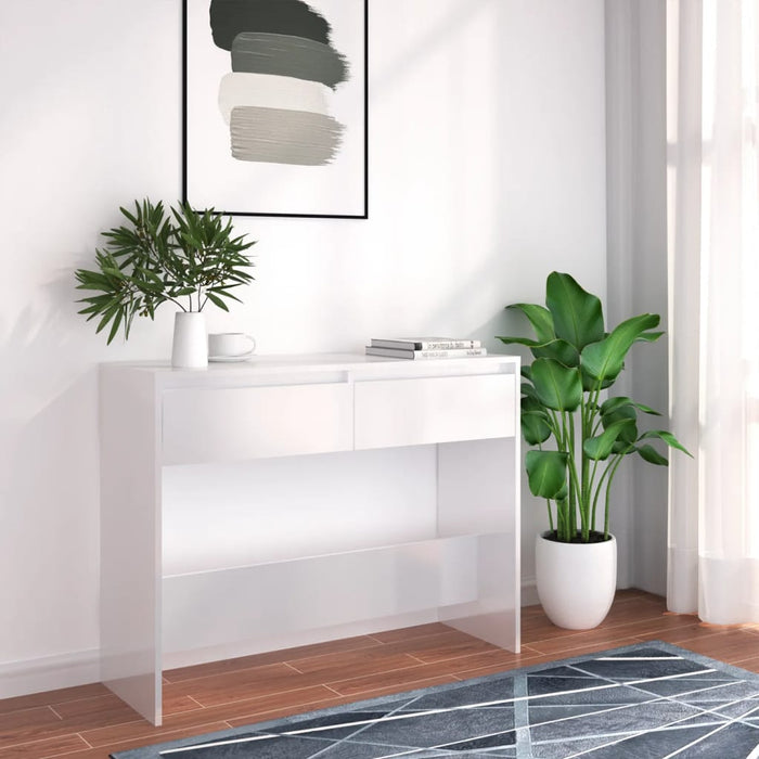 vidaXL Console Table White 100x35x76.5 cm Engineered Wood