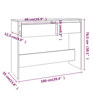 vidaXL Console Table Black 100x35x76.5 cm Engineered Wood