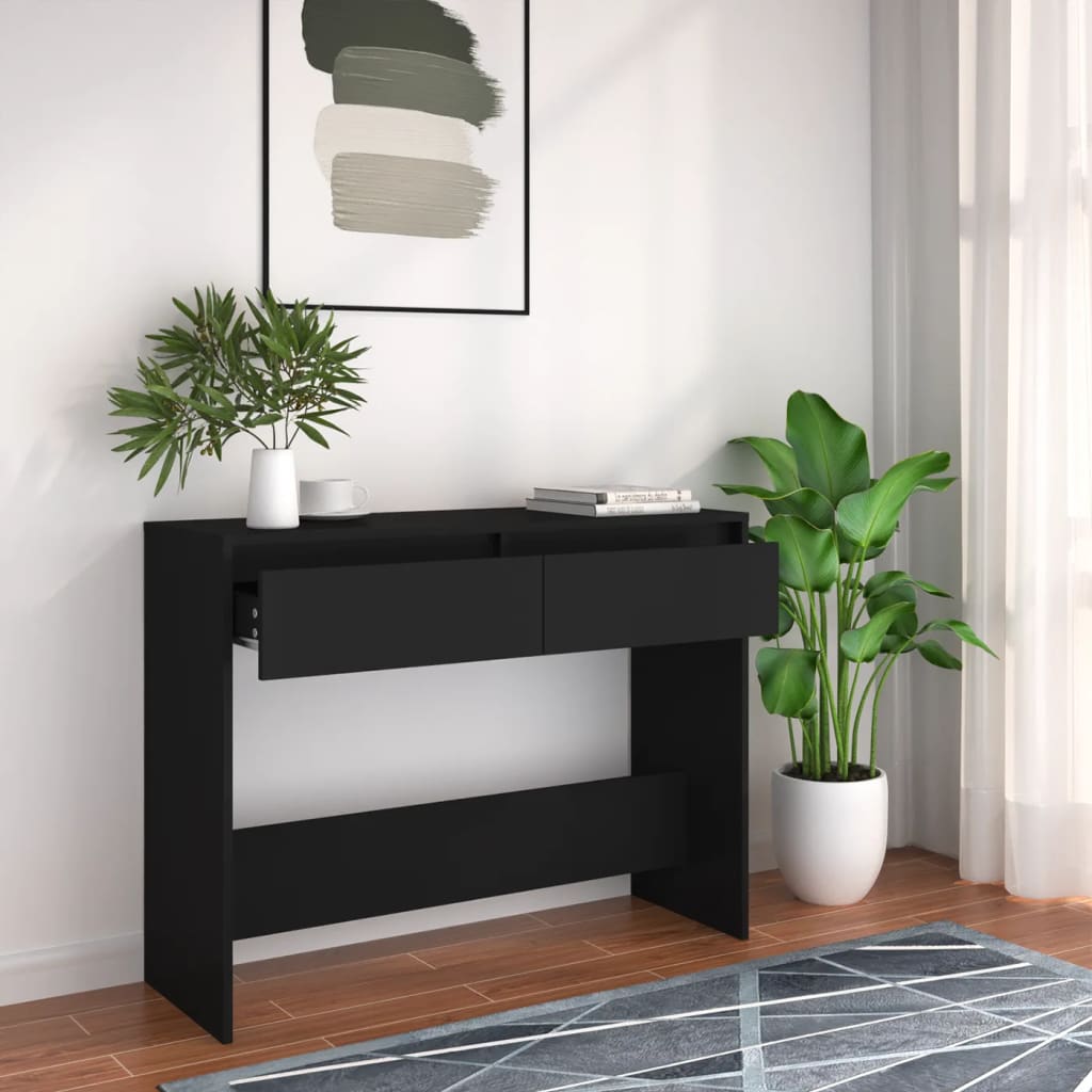 vidaXL Console Table Black 100x35x76.5 cm Engineered Wood