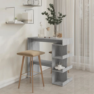 vidaXL Bar Table with Storage Rack Grey Sonoma 100x50x101.5 cm