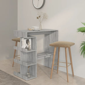 vidaXL Bar Table with Storage Rack Grey Sonoma 100x50x101.5 cm