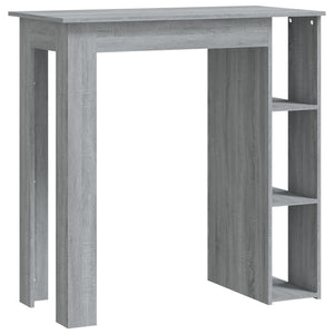 vidaXL Bar Table with Shelf Grey Sonoma 102x50x103.5 cm Engineered Wood