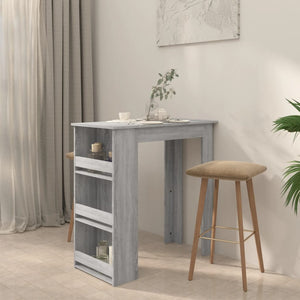 vidaXL Bar Table with Storage Rack Grey Sonoma 102x50x103.5cm Engineered Wood