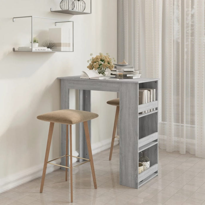 vidaXL Bar Table with Storage Rack Grey Sonoma 102x50x103.5cm Engineered Wood