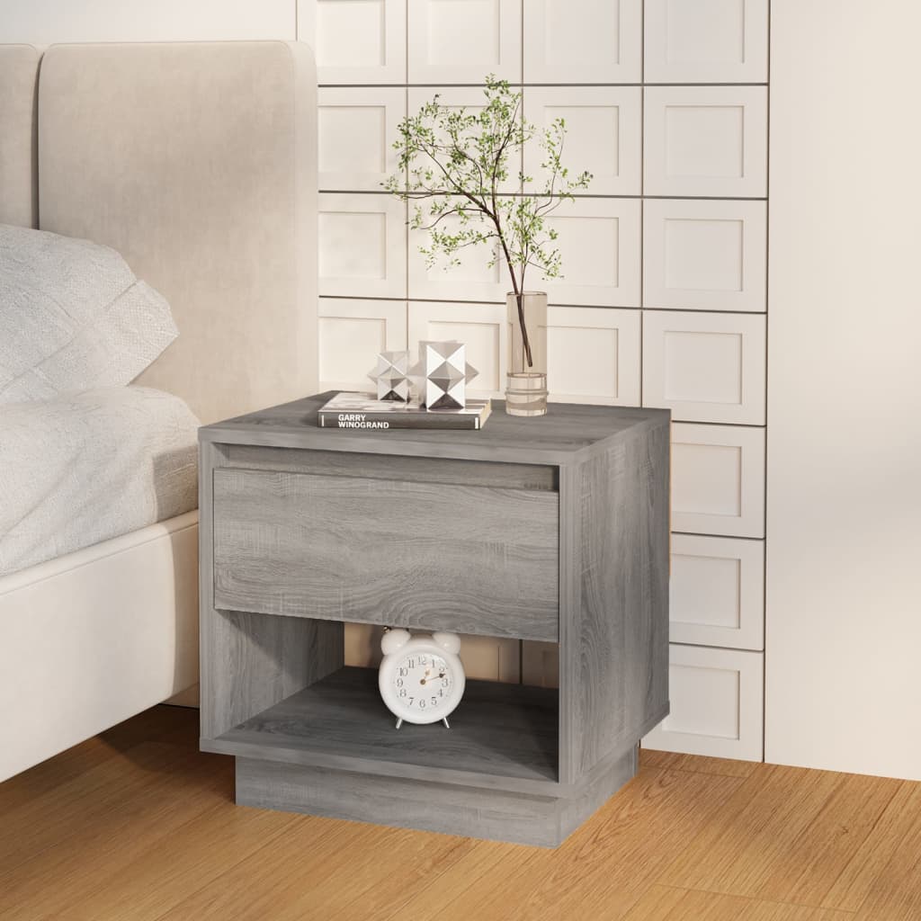 vidaXL Bedside Cabinet Grey Sonoma 45x34x44 cm Engineered Wood