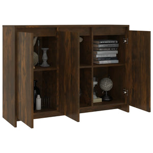 vidaXL Sideboard Smoked Oak 102x33x75 cm Engineered Wood