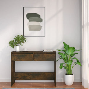 vidaXL Console Table Smoked Oak 100x35x76.5 cm Engineered Wood