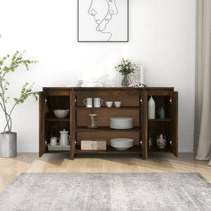 vidaXL Sideboard Smoked Oak 135x41x75 cm Engineered Wood