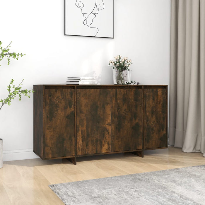 vidaXL Sideboard Smoked Oak 135x41x75 cm Engineered Wood