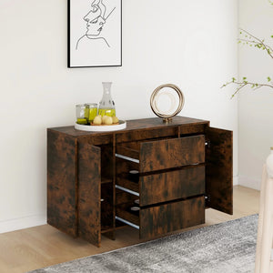 vidaXL Sideboard with 3 Drawers Smoked Oak 120x41x75 cm Engineered Wood