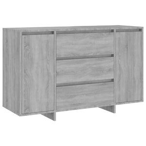 vidaXL Sideboard with 3 Drawers Grey Sonoma 120x41x75 cm Engineered Wood