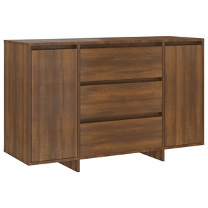 vidaXL Sideboard with 3 Drawers Brown Oak 120x41x75 cm Engineered Wood