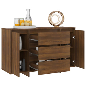 vidaXL Sideboard with 3 Drawers Brown Oak 120x41x75 cm Engineered Wood