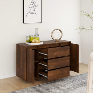 vidaXL Sideboard with 3 Drawers Brown Oak 120x41x75 cm Engineered Wood