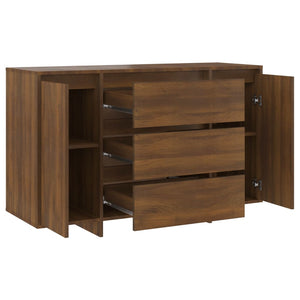 vidaXL Sideboard with 3 Drawers Brown Oak 120x41x75 cm Engineered Wood