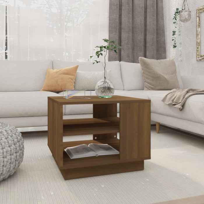 vidaXL Coffee Table Brown Oak 55x55x43 cm Engineered Wood