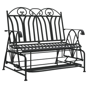 vidaXL 2-Seater Glider Bench 114 cm Black Steel