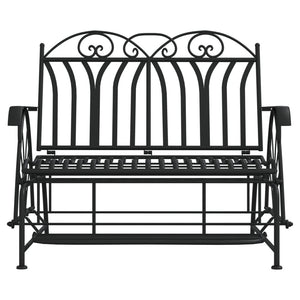 vidaXL 2-Seater Glider Bench 114 cm Black Steel