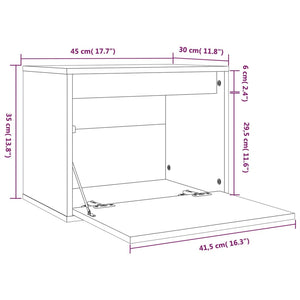 vidaXL Wall Cabinet 45x30x35 cm Solid Pinewood