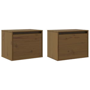 vidaXL Wall Cabinets 2 pcs Honey Brown 45x30x35 cm Solid Pinewood