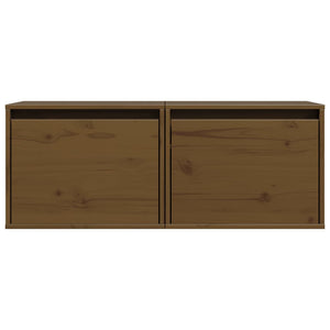 vidaXL Wall Cabinets 2 pcs Honey Brown 45x30x35 cm Solid Pinewood