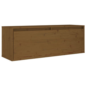 vidaXL Wall Cabinet Honey Brown 100x30x35 cm Solid Wood Pine