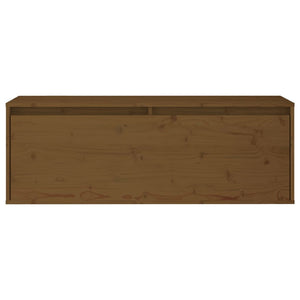 vidaXL Wall Cabinet Honey Brown 100x30x35 cm Solid Wood Pine