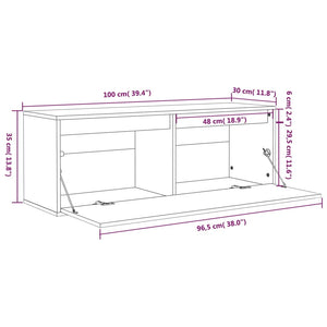 vidaXL Wall Cabinet Honey Brown 100x30x35 cm Solid Wood Pine