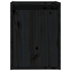 vidaXL Wall Cabinets 2 pcs Black 30x30x40 cm Solid Wood Pine