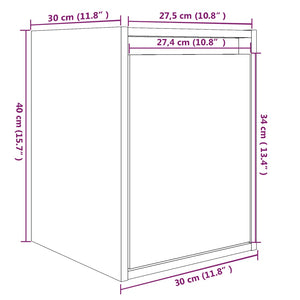 vidaXL Wall Cabinets 2 pcs Black 30x30x40 cm Solid Wood Pine