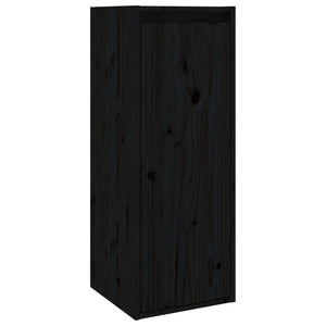 vidaXL Wall Cabinet Black 30x30x80 cm Solid Wood Pine