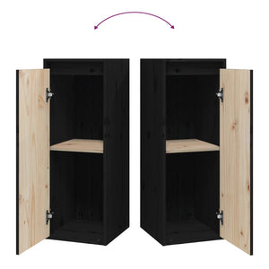 vidaXL Wall Cabinets 2 pcs Black 30x30x80 cm Solid Wood Pine