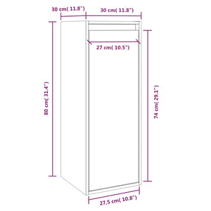 vidaXL Wall Cabinets 2 pcs Black 30x30x80 cm Solid Wood Pine