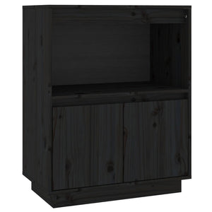 vidaXL Sideboard Black 60x34x75 cm Solid Wood Pine