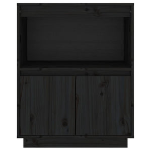 vidaXL Sideboard Black 60x34x75 cm Solid Wood Pine