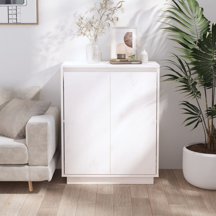 vidaXL Sideboard White 60x34x75 cm Solid Wood Pine