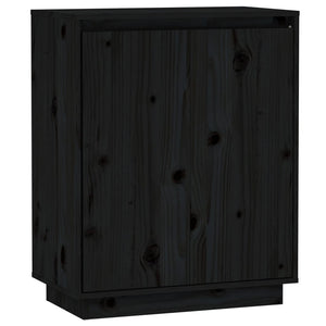 vidaXL Sideboard Black 60x34x75 cm Solid Wood Pine