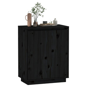 vidaXL Sideboard Black 60x34x75 cm Solid Wood Pine